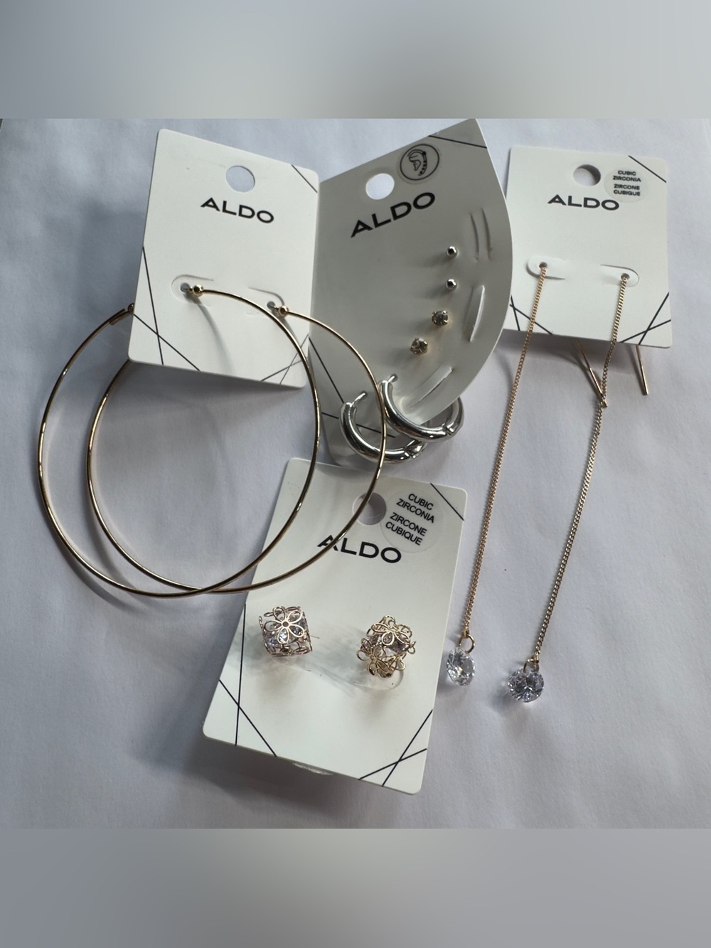 Aldo Gold-Tone Hoop, Dangle & Stud Earring Set